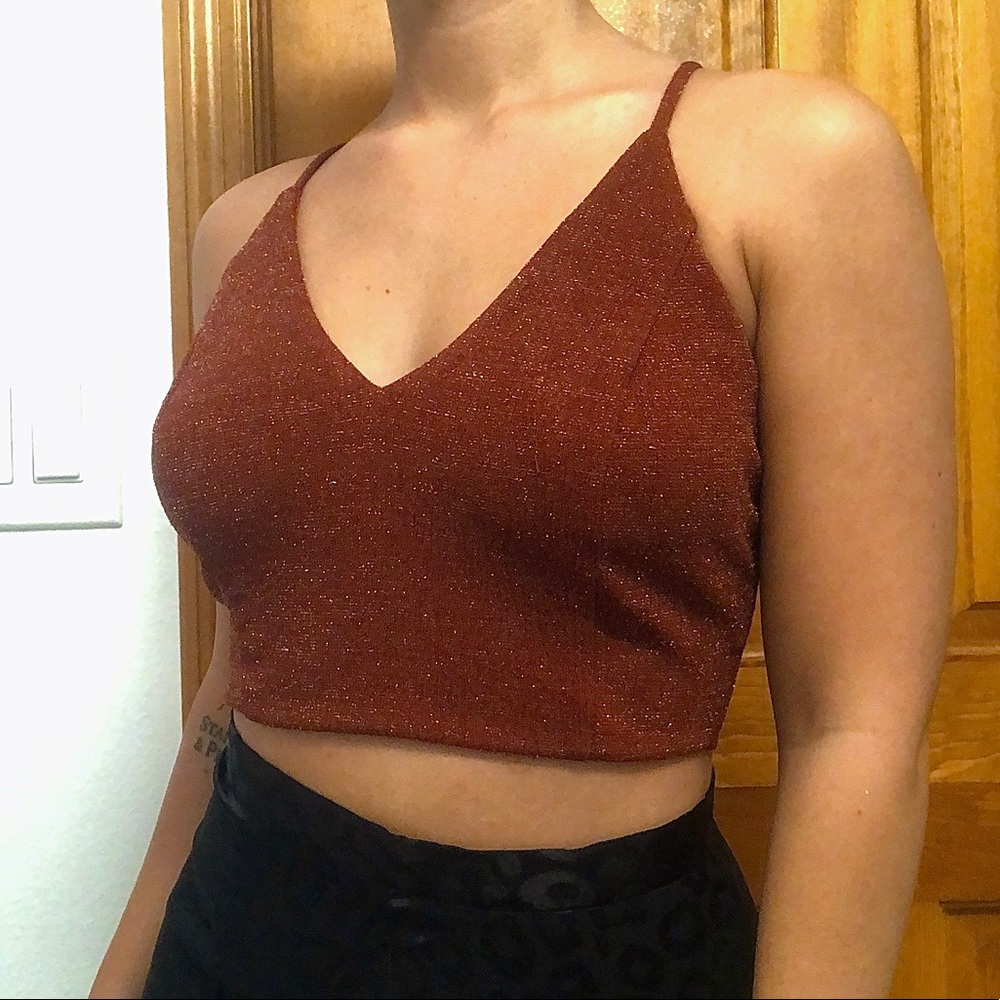 Burnt Orange Shimmer Top